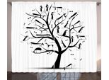 Abakuhaus Tenda Astratta Rustica, Albero Autunnale, Tende Universali Per Soggiorno Con Passanti E Ganci, 280 X 175 Cm, Bianco E Nero