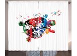 Abakuhaus Tenda Rustica Colorata, Motivi Astratti A Tartaruga, Tende Universali Per Soggiorno Con Passanti E Ganci, 280 X 175 Cm, Multicolore
