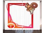 Abakuhaus Segno Zodiacale Ariete Tenda Rustica, Cornice Cartoon, Tende Universali Per Soggiorno Con Passanti E Ganci, 280 X 175 Cm, Multicolore