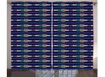 Abakuhaus Tenda Rustica Astratta, Grunge Doodle Stripes, Tenda Universale Per Soggiorno Con Passanti E Ganci, 280 X 175 Cm, Multicolore