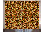 Abakuhaus Tenda Rustica Astratta, Forme Ad Anello Colorate, Tende Universali Per Soggiorno Con Passanti E Ganci, 280 X 175 Cm, Multicolore