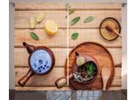 Abakuhaus Tea Party Tenda Rustica, Vaso Per Erbe Aromatiche Rustic, Soggiorno Nastro Universale Tende Con Passanti E Ganci, 280 X 175 Cm, Multicolore
