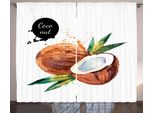 Abakuhaus Tenda Tropicale Rustica, Exotic Fruit Of Hawaii, Tenda Con Passanti E Ganci Per Camera Da Letto, 280 X 175 Cm, Verde Marrone Nero Marrone