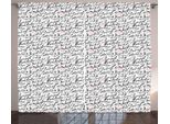 Abakuhaus Inghilterra Tenda Rustica, Scritta A Mano Città, Camera Da Letto Tenda Con Passanti E Ganci, 280 X 175 Cm, Nero Bianco Vermiglio
