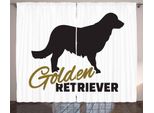 Abakuhaus Tenda Rustica Golden Retriever, Sagoma Di Cane, Tenda Con Passanti E Ganci Per Camera Da Letto, 280 X 175 Cm, Seppia Bianco E Nero
