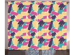 Abakuhaus Arte Tenda Rustica, Bold Grunge Brushstrokes, Tenda Con Passanti E Ganci Per Camera Da Letto, 280 X 175 Cm, Multicolore
