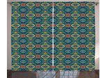 Abakuhaus Tenda Astratta Rustica, Ornamenti Di Ispirazione Folk, Tende Universali Per Soggiorno Con Passanti E Ganci, 280 X 175 Cm, Multicolore