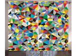 Abakuhaus Tenda Astratta Rustica, Motivo Geometrico A Mosaico, Tende Universali Per Soggiorno Con Passanti E Ganci, 280 X 175 Cm, Multicolore
