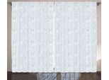 Abakuhaus Tenda Rustica Blu E Bianca, Doodle Crystals, Tende Universali Per Soggiorno Con Passanti E Ganci, 280 X 175 Cm, Blu E Bianco