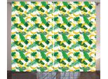 Abakuhaus Tenda Rustica, Cartoon Banana Leaves, Tenda Universale Per Soggiorno Con Passanti E Ganci, 280 X 175 Cm, Multicolore
