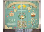Abakuhaus Pasqua Tenda Rustica, Uova, Torta E Cestino, Tenda Con Passanti E Ganci Per Camera Da Letto, 280 X 175 Cm, Multicolore