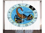 Abakuhaus Segno Zodiacale Scorpione Tenda Rustica, Grafico E Simbolo, Camera Da Letto Tenda Con Passanti E Ganci, 280 X 175 Cm, Multicolore