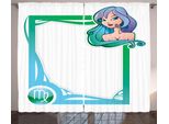 Abakuhaus Segno Zodiacale Vergine Tenda Rustica, Ragazza Con Cornice Cartoon, Tende Universali Per Soggiorno Con Passanti E Ganci, 280 X 175 Cm, Multicolore