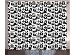 Abakuhaus Tenda Rustica Bulldog, Doodle Cuccioli Divertenti, Tenda Con Passanti E Ganci Per Camera Da Letto, 280 X 175 Cm, Bianco E Nero