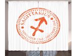 Abakuhaus SchüTze Tenda Rustica, Grunge Zodiac, Tende Universali Per Soggiorno Con Passanti E Ganci, 280 X 175 Cm, Arancione E Bianco
