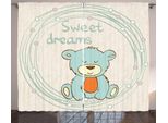 Abakuhaus Dolci Sogni Tenda Rustica, TeddybäR Schlaf, Soggiorno Nastro Universale Tende Con Passanti E Ganci, 280 X 175 Cm, Azzurro Colori Guscio D'uovo