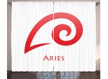 Abakuhaus Segno Zodiacale Ariete Tenda Rustica, Semplice E Moderna, Per Soggiorno Tenda Universale Con Passanti E Ganci, 280 X 175 Cm, Corallo Scuro E Bianco