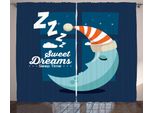 Abakuhaus Dolci Sogni Tenda Rustica, Bedtime Sleep Moon, Tenda Con Passanti E Ganci Per Camera Da Letto, 280 X 175 Cm, Multicolore