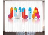 Abakuhaus Julia Tenda Rustica, Lettere Puzzle, Soggiorno Nastro Universale Tende Con Passanti E Ganci, 280 X 175 Cm, Multicolore