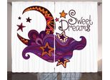 Abakuhaus Dolci Sogni Tenda Rustica, Luna E Stelle, Soggiorno Nastro Universale Tende Con Passanti E Ganci, 280 X 175 Cm, Multicolore