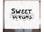 Abakuhaus Dolci Sogni Tenda Rustica, Parole Retrò Nuvole, Soggiorno Tenda Universale Con Passanti E Ganci, 280 X 175 Cm, Bianco E Nero