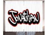Abakuhaus Jonathan Tenda Rustica, Teenage Boy Name, Tende Universali Per Soggiorno Con Passanti E Ganci, 280 X 175 Cm, Bianco Vermiglio