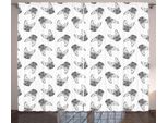 Abakuhaus Bulldog Tenda Rustica, Volti Monocromatici Disegnati, Tenda Con Passanti E Ganci Per Camera Da Letto, 280 X 175 Cm, Grigio Antracite Chiaro