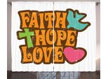 Abakuhaus Hoffen Tenda Rustica, Scritte Grunge Faith Hope, Tende Universali Per Soggiorno Con Passanti E Ganci, 280 X 175 Cm, Multicolore