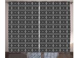 Abakuhaus Tenda Rustica Afghana, Motivi Orientali, Tende Universali Per Soggiorno Con Passanti E Ganci, 280 X 175 Cm, Bianco E Nero