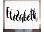 Abakuhaus Elisabeth Tenda Rustica, Lettere Monocromatiche, Camera Da Letto Tenda Con Passanti E Ganci, 280 X 175 Cm, Bianco E Nero