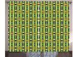 Abakuhaus Tenda Rustica Con Motivo Kente, Geometrica Kenya, Per Soggiorno, Con Nastro Universale, Passanti E Ganci, 280 X 175 Cm, Multicolore