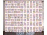 Abakuhaus Tenda Rustica Afgana, Disegno A Strisce Doodle, Tende Universali Per Soggiorno Con Passanti E Ganci, 280 X 175 Cm, Multicolore