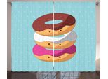 Abakuhaus Tenda Rustica Anime, Kawaii Cartoon Ciambelle, Tende Universali Per Soggiorno Con Passanti E Ganci, 280 X 175 Cm, Multicolore