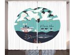 Abakuhaus Tenda Rustica, Adoro Il Mare Parole, Soggiorno Nastro Universale Tende Con Passanti E Ganci, 280 X 175 Cm, Multicolore