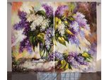 Abakuhaus Tenda Rustica Viola, Pittura A Olio Impressionista, Tenda Con Passanti E Ganci Per Camera Da Letto, 280 X 175 Cm, Multicolore