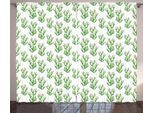Abakuhaus Tenda Rustica Con Motivi Floreali, Acquerello Con Cactus, Tenda Con Passanti E Ganci Per Camera Da Letto, 280 X 175 Cm, Verde Felce Rosa