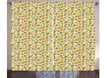 Abakuhaus Tenda Rustica Con Motivi Vegetali, Tema Cucina Sana, Tenda Con Passanti E Ganci Per Camera Da Letto, 280 X 175 Cm, Multicolore