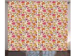 Abakuhaus Tea Party Tenda Rustica, Tazze Retrò, Ciotole, Torta, Camera Da Letto, Tenda Con Passanti E Ganci, 280 X 175 Cm, Multicolore