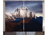 Abakuhaus Nepal Tenda Rustica, Panorama-Dhaulagiri, Tenda Con Passanti E Ganci Per Camera Da Letto, 280 X 175 Cm, Multicolore