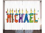 Abakuhaus Michael Tenda Rustica, Motivo Joyous, Tenda Con Passanti E Ganci Per Camera Da Letto, 280 X 175 Cm, Multicolore