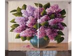 Abakuhaus Tenda Rustica Con Motivi Floreali, Bouquet Di Fiori Viola, Tenda Con Passanti E Ganci Per Camera Da Letto, 280 X 175 Cm, Multicolore