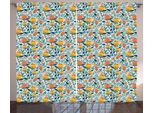 Abakuhaus Tenda Rustica Gialla E Blu, Tema Crescita Primaverile, Tende Universali Per Soggiorno Con Passanti E Ganci, 280 X 175 Cm, Multicolore