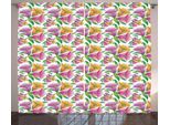Abakuhaus Tenda Rustica Botanica, Fresche Foglie Primaverili, Tende Universali Per Soggiorno Con Passanti E Ganci, 280 X 175 Cm, Multicolore