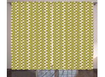 Abakuhaus Tenda Rustica Gialla E Verde, Motivo A Tulipani, Tenda Con Passanti E Ganci Per Camera Da Letto, 280 X 175 Cm, Verde Felce Giallo