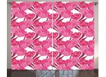Abakuhaus Tenda Rustica Tulipano, Fiori Rosa Primaverili, Tenda Con Nastro Arricciato Per Camera Da Letto Con Passanti E Ganci, 280 X 175 Cm, Rosa, Marrone Castagna E Bianco