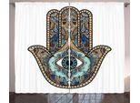 Abakuhaus Hamsa Tenda Rustica, Motivo All Seeing Eye, Tenda Con Passanti E Ganci Per Camera Da Letto, 280 X 175 Cm, Multicolore
