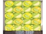 Abakuhaus Tenda Rustica Con Motivo Limoni, Limoni Intrappolati Nelle Celle, Tenda Universale Per Soggiorno Con Passanti E Ganci, 280 X 175 Cm, Verde Lime Chiaro