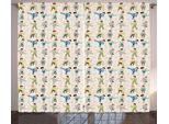 Abakuhaus Tenda Rustica, Cartoon Karate Kids, Tenda Con Passanti E Ganci Per Camera Da Letto, 280 X 175 Cm, Multicolore