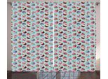 Abakuhaus Dessert Tenda Rustica, Cuori E Cupcake, Camera Da Letto Tenda Con Passanti E Ganci, 280 X 175 Cm, Multicolore