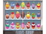 Abakuhaus Dessert Tenda Rustica, Muffin Multistrato, Tenda Con Passanti E Ganci Per Camera Da Letto, 280 X 175 Cm, Multicolore